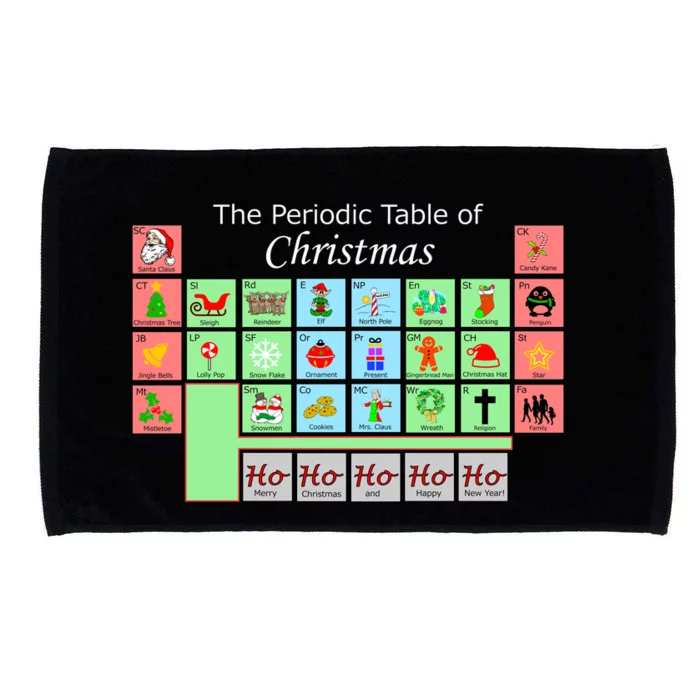 The Periodic Table Of Christmas Elements Microfiber Hand Towel