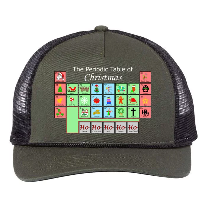 The Periodic Table Of Christmas Elements Retro Rope Trucker Hat Cap