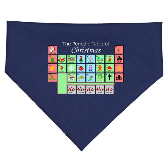 The Periodic Table Of Christmas Elements USA-Made Doggie Bandana