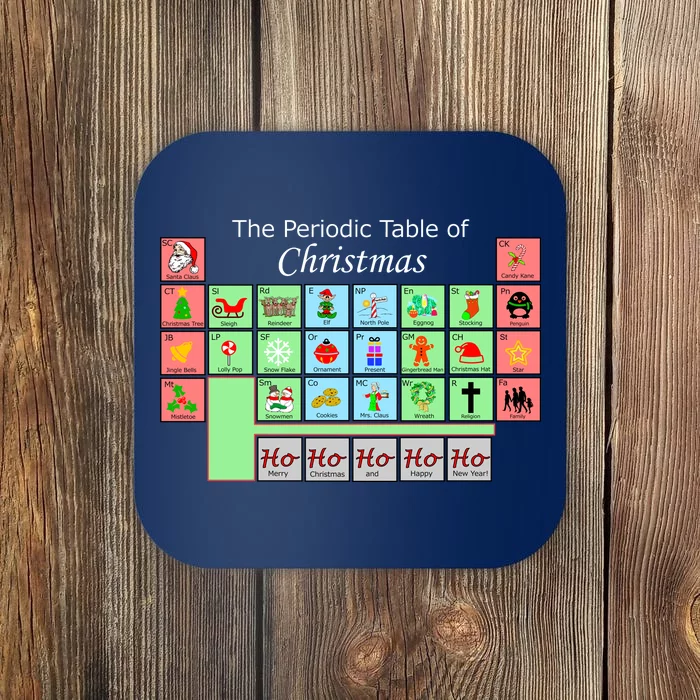 The Periodic Table Of Christmas Elements Coaster