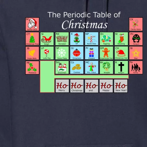 The Periodic Table Of Christmas Elements Premium Hoodie