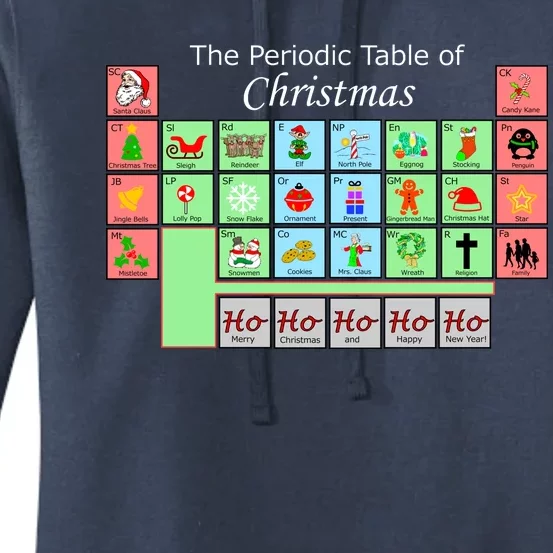 The Periodic Table Of Christmas Elements Women's Pullover Hoodie