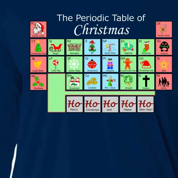 The Periodic Table Of Christmas Elements Cooling Performance Long Sleeve Crew