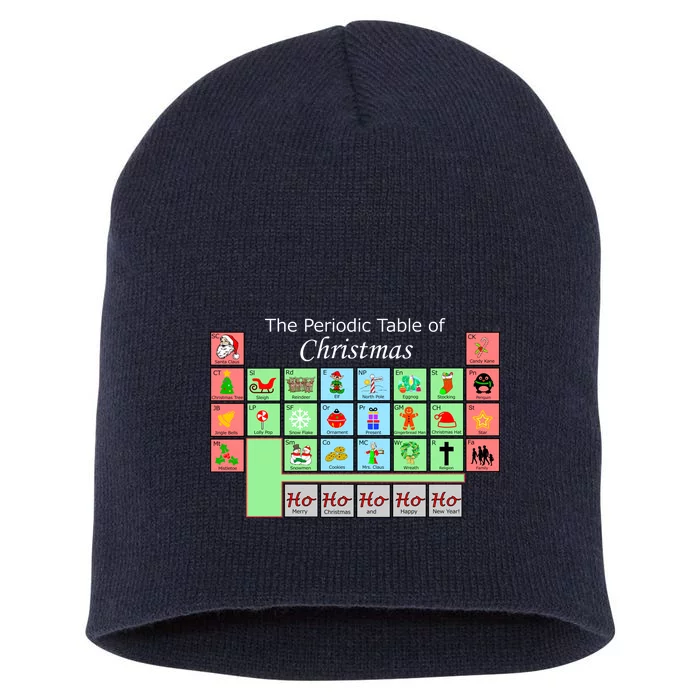 The Periodic Table Of Christmas Elements Short Acrylic Beanie