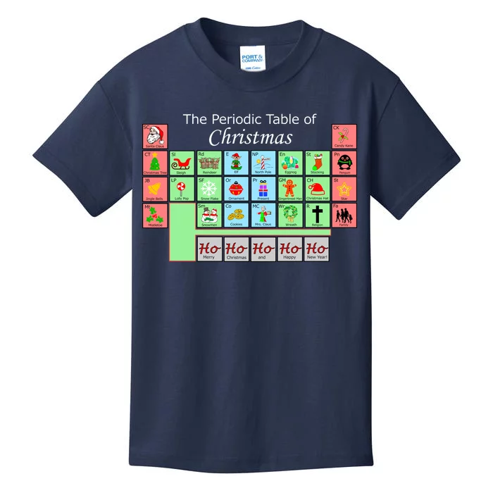 The Periodic Table Of Christmas Elements Kids T-Shirt