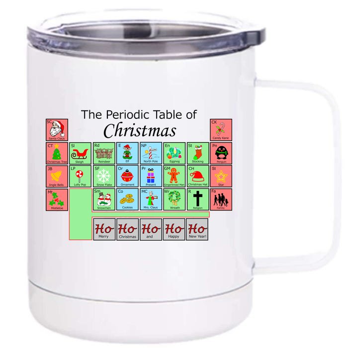 The Periodic Table Of Christmas Elements Front & Back 12oz Stainless Steel Tumbler Cup