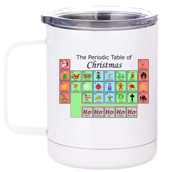 The Periodic Table Of Christmas Elements Front & Back 12oz Stainless Steel Tumbler Cup