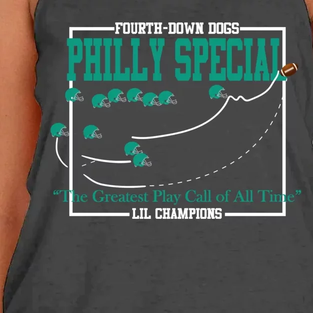 The Philly Special Greatest Play Call of All Time Philadelphia Women's Knotted Racerback Tank