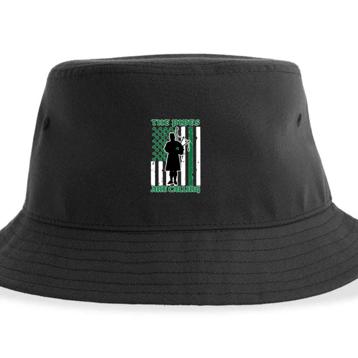 The Piped Are Call St Pattys Day Irish Flag Sustainable Bucket Hat