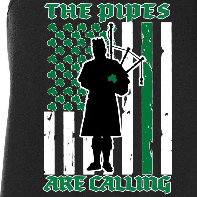 The Piped Are Call St Pattys Day Irish Flag Women's Racerback Tank