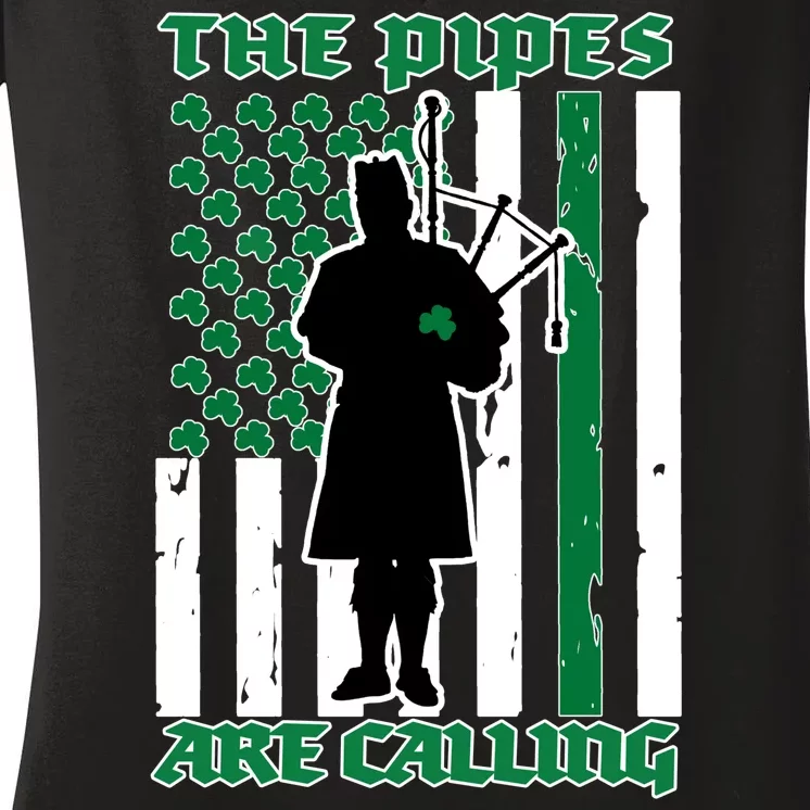 The Piped Are Call St Pattys Day Irish Flag Women's V-Neck T-Shirt