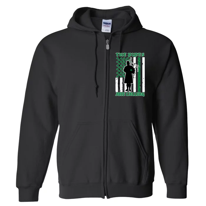 The Piped Are Call St Pattys Day Irish Flag Full Zip Hoodie