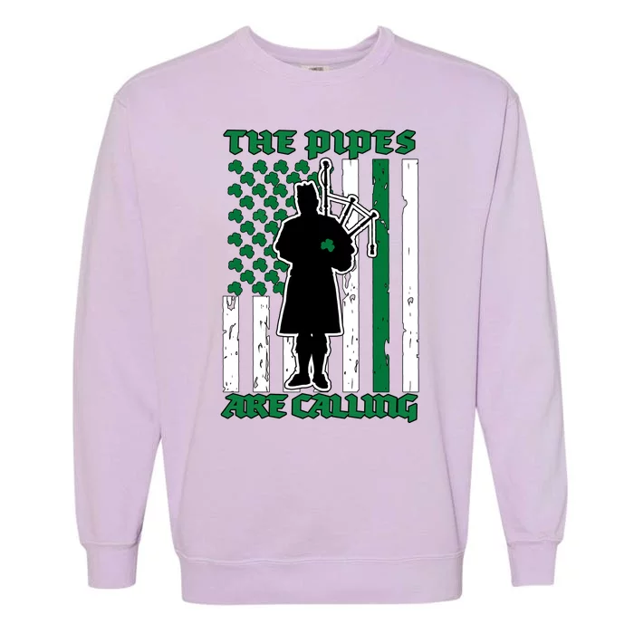 The Piped Are Call St Pattys Day Irish Flag Garment-Dyed Sweatshirt