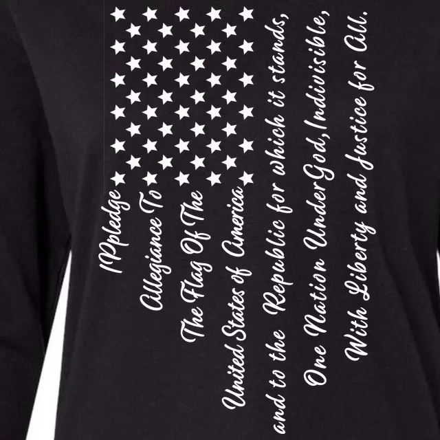 The Pledge of Allegiance American Flag Womens Cotton Relaxed Long Sleeve T-Shirt