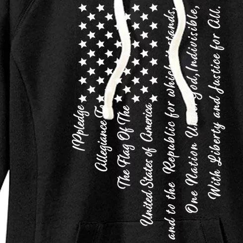 The Pledge of Allegiance American Flag Women's Fleece Hoodie