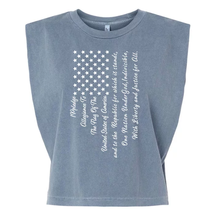 The Pledge of Allegiance American Flag Garment-Dyed Women's Muscle Tee