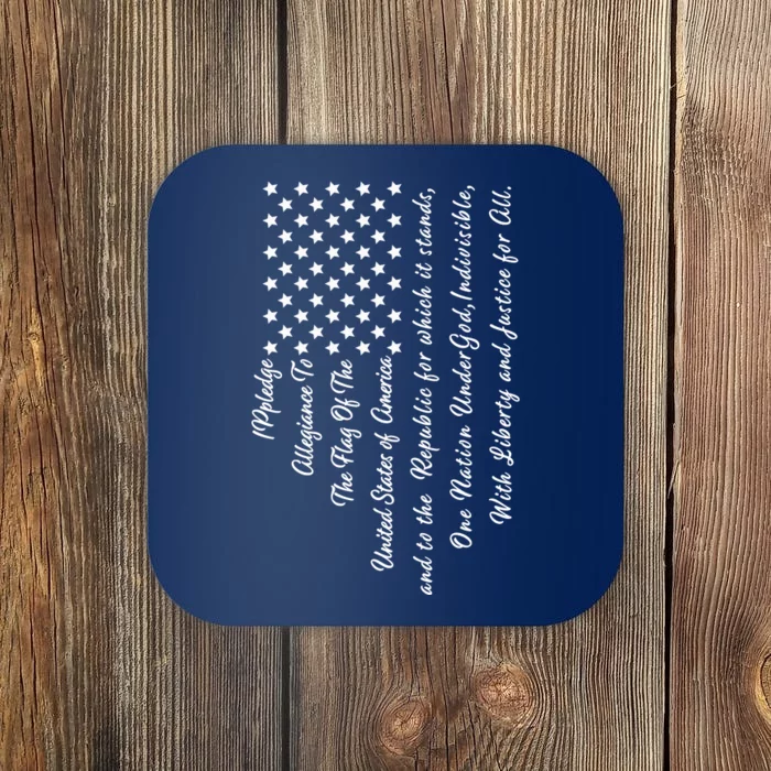 The Pledge of Allegiance American Flag Coaster