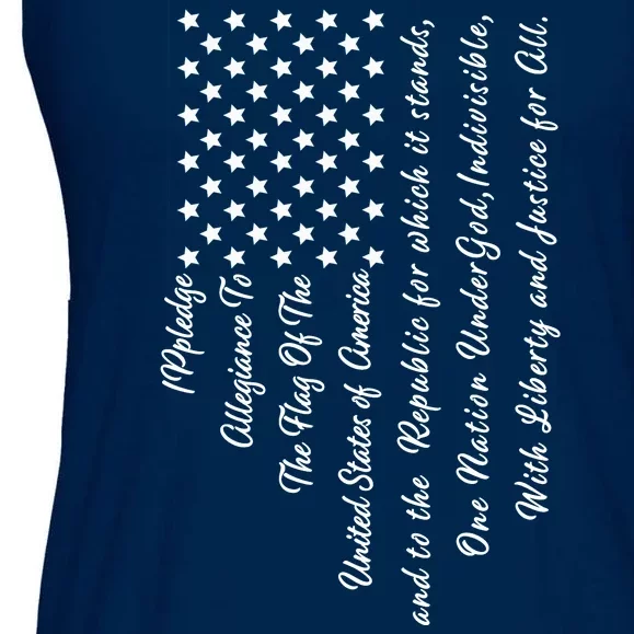 The Pledge of Allegiance American Flag Ladies Essential Flowy Tank