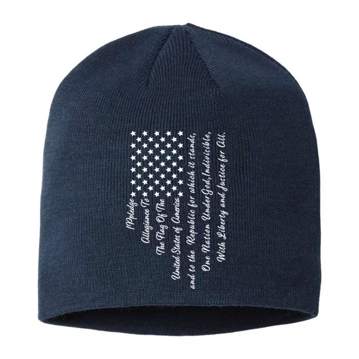 The Pledge of Allegiance American Flag 8 1/2in Sustainable Knit Beanie