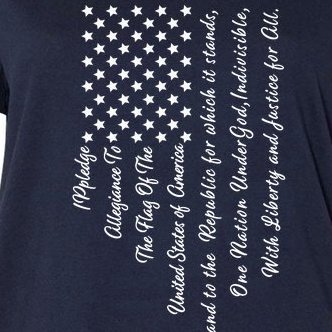 The Pledge of Allegiance American Flag Women's V-Neck Plus Size T-Shirt