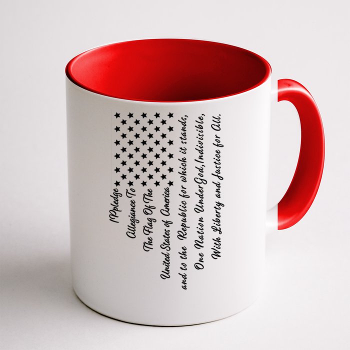 The Pledge of Allegiance American Flag Front & Back Coffee Mug