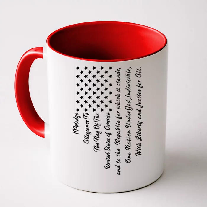 The Pledge of Allegiance American Flag Front & Back Coffee Mug