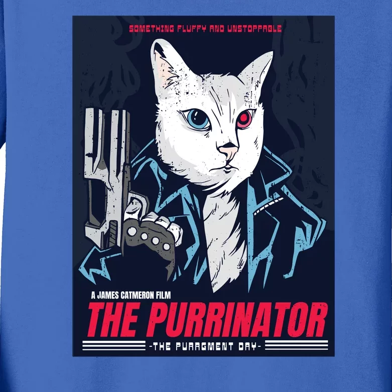 The Purrinator Film Kids Long Sleeve Shirt