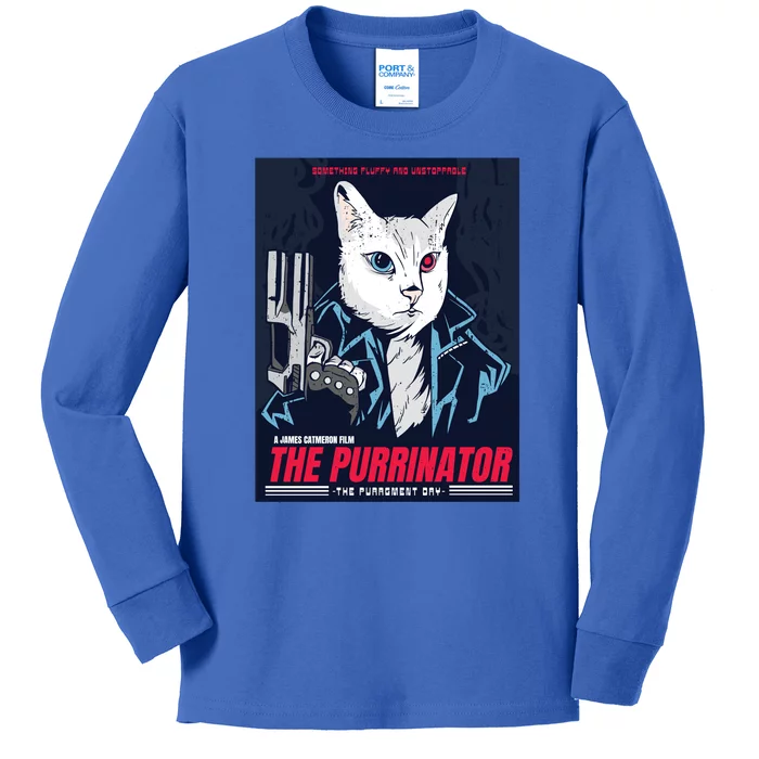 The Purrinator Film Kids Long Sleeve Shirt