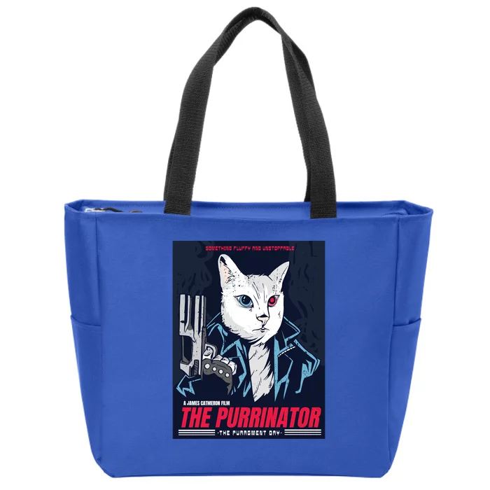 The Purrinator Film Zip Tote Bag