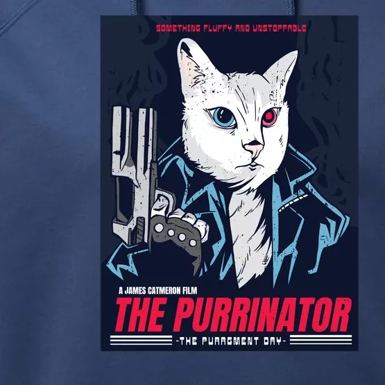 The Purrinator Film Performance Fleece Hoodie