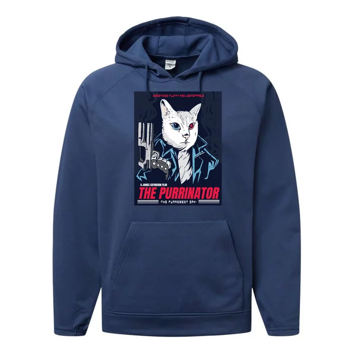 The Purrinator Film Performance Fleece Hoodie