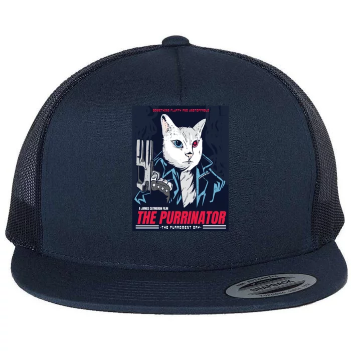 The Purrinator Film Flat Bill Trucker Hat