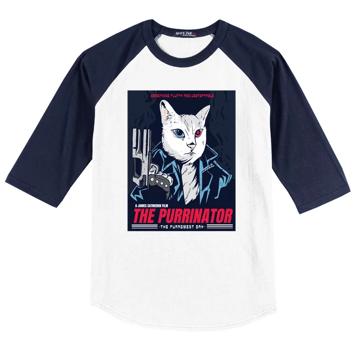 The Purrinator Film Baseball Sleeve Shirt