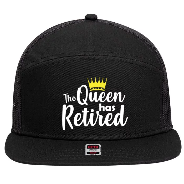 The Queen Has Retired 7 Panel Mesh Trucker Snapback Hat