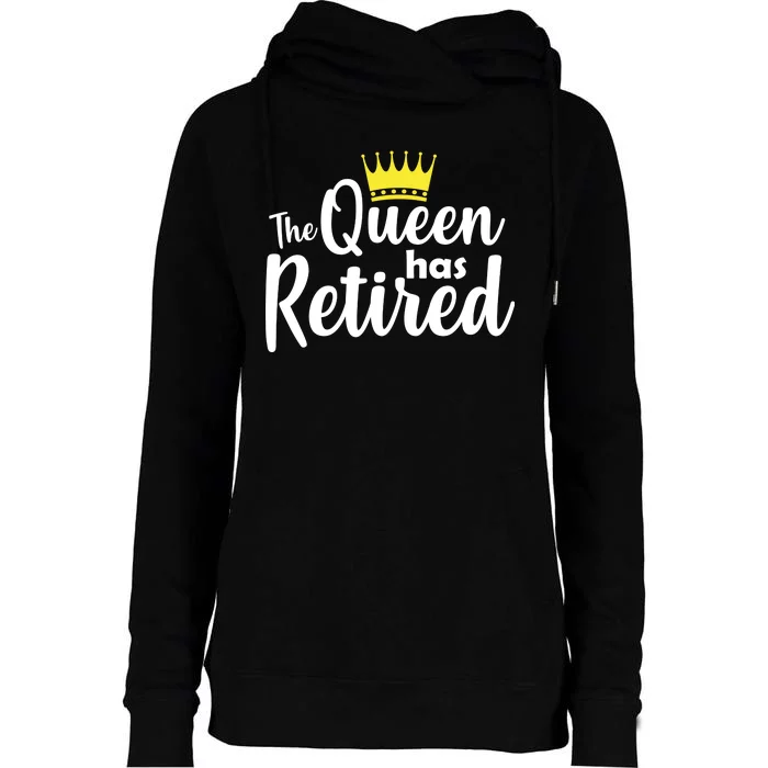 The Queen Has Retired Womens Funnel Neck Pullover Hood