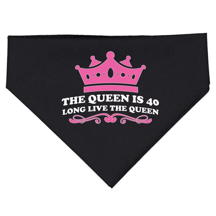 The Queen Is 40 Funny 40th Birthday USA-Made Doggie Bandana