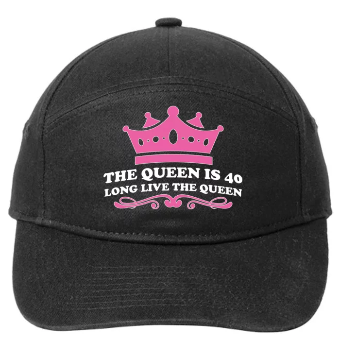 The Queen Is 40 Funny 40th Birthday 7-Panel Snapback Hat