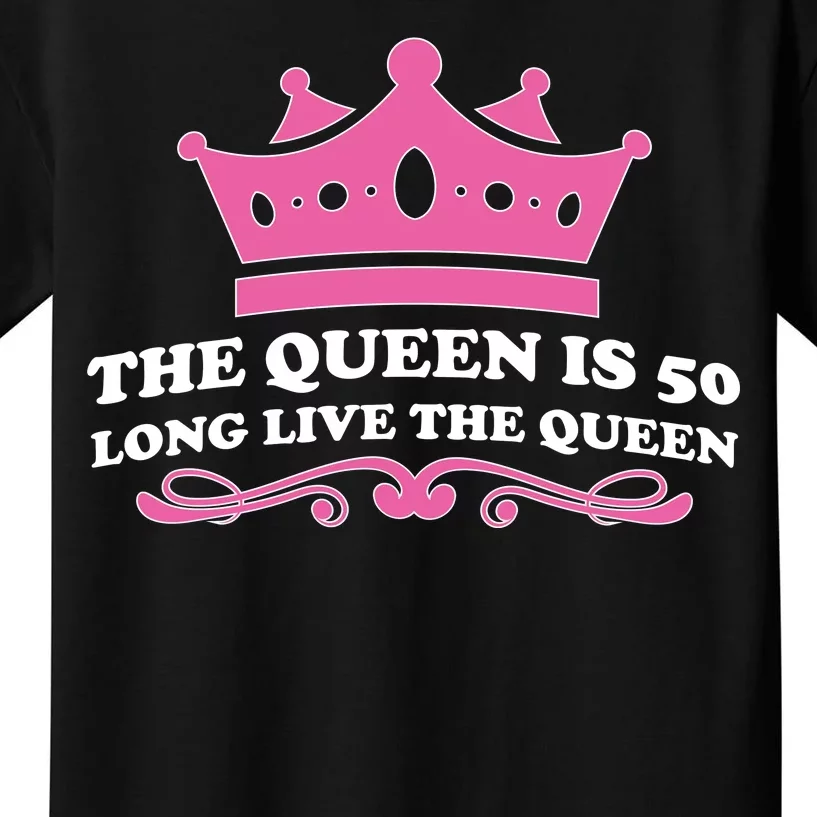 The Queen Is 50 Funny 50th Birthday Kids T-Shirt