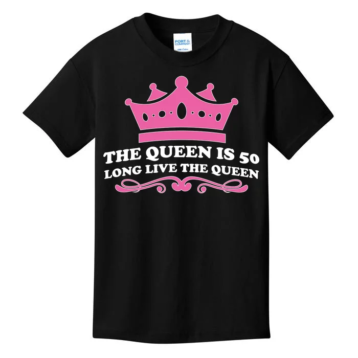 The Queen Is 50 Funny 50th Birthday Kids T-Shirt