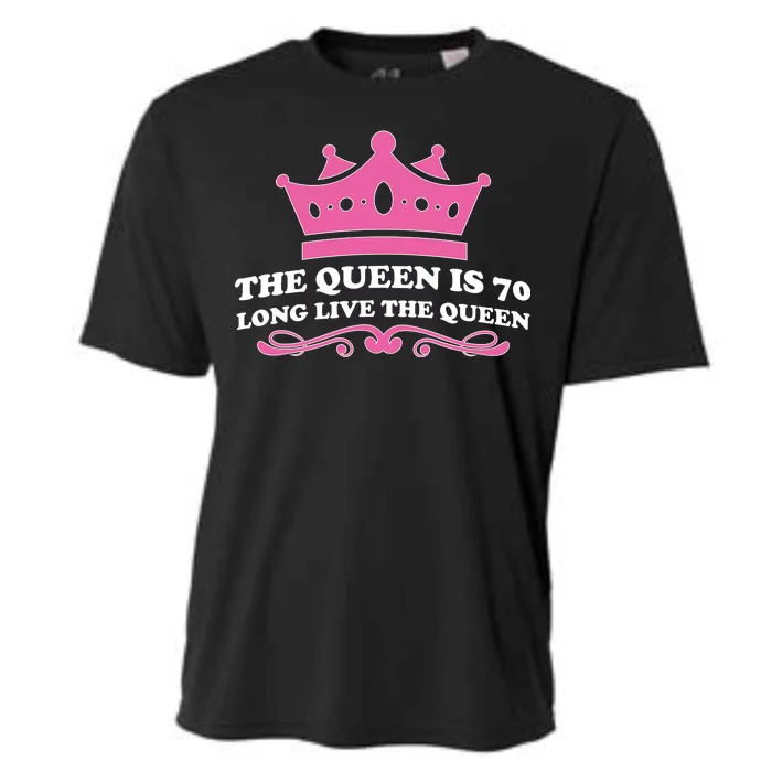 The Queen Is 70 Funny 70th Birthday Cooling Performance Crew T-Shirt