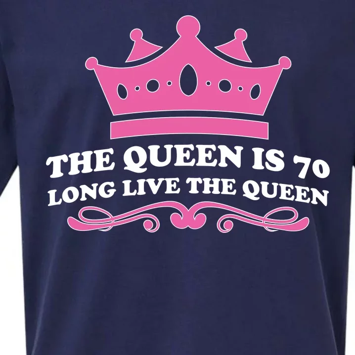 The Queen Is 70 Funny 70th Birthday Sueded Cloud Jersey T-Shirt