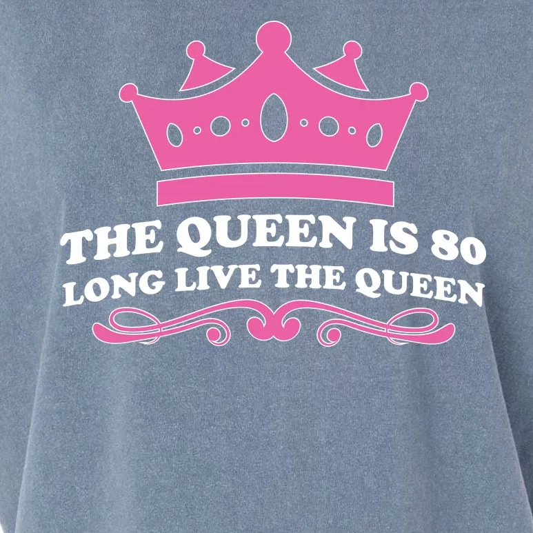 The Queen Is 80 Funny 80th Birthday Garment-Dyed Women's Muscle Tee