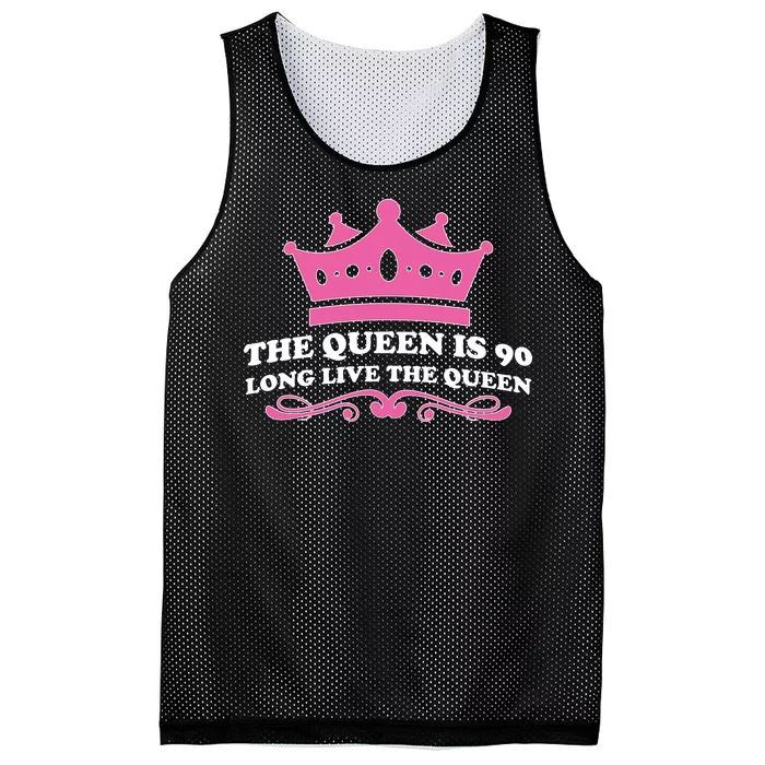 The Queen Is 90 Funny 90th Birthday Mesh Reversible Basketball Jersey Tank