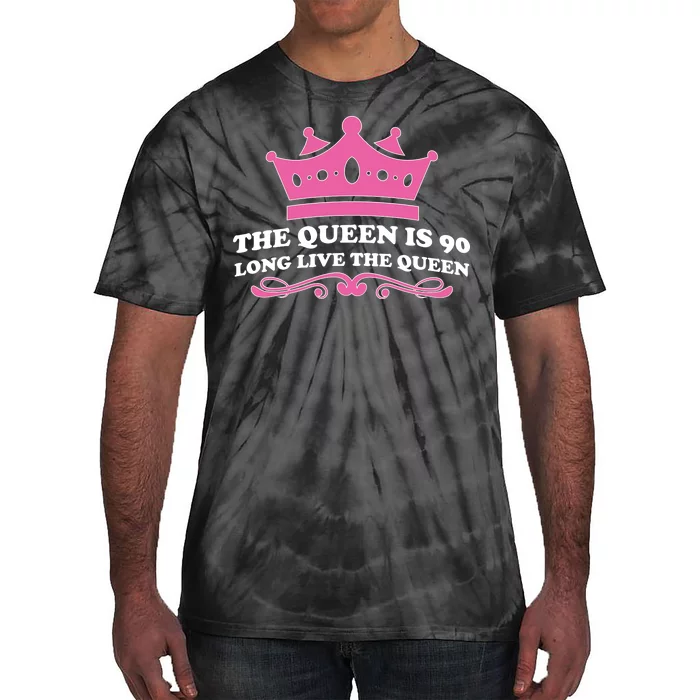 The Queen Is 90 Funny 90th Birthday Tie-Dye T-Shirt