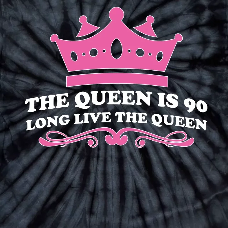 The Queen Is 90 Funny 90th Birthday Tie-Dye T-Shirt