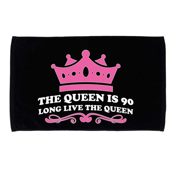 The Queen Is 90 Funny 90th Birthday Microfiber Hand Towel