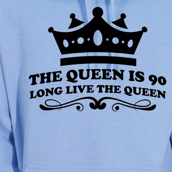 The Queen Is 90 Funny 90th Birthday Unisex Surf Hoodie