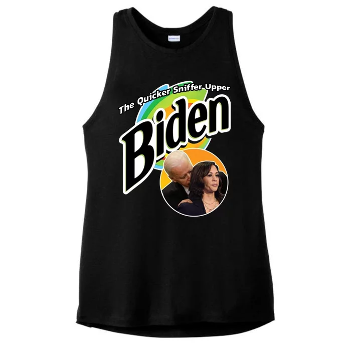 The Quicker Sniffer Upper Biden Ladies Tri-Blend Wicking Tank