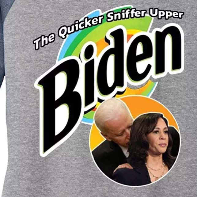 The Quicker Sniffer Upper Biden Women's Tri-Blend 3/4-Sleeve Raglan Shirt