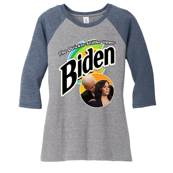 The Quicker Sniffer Upper Biden Women's Tri-Blend 3/4-Sleeve Raglan Shirt